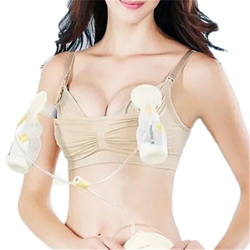 

Women Hands-Free Maternity Bras Breast Pump Bebes Breastfeeding Nursing Bra Pumping Bra Solid Bra Breastfeeding