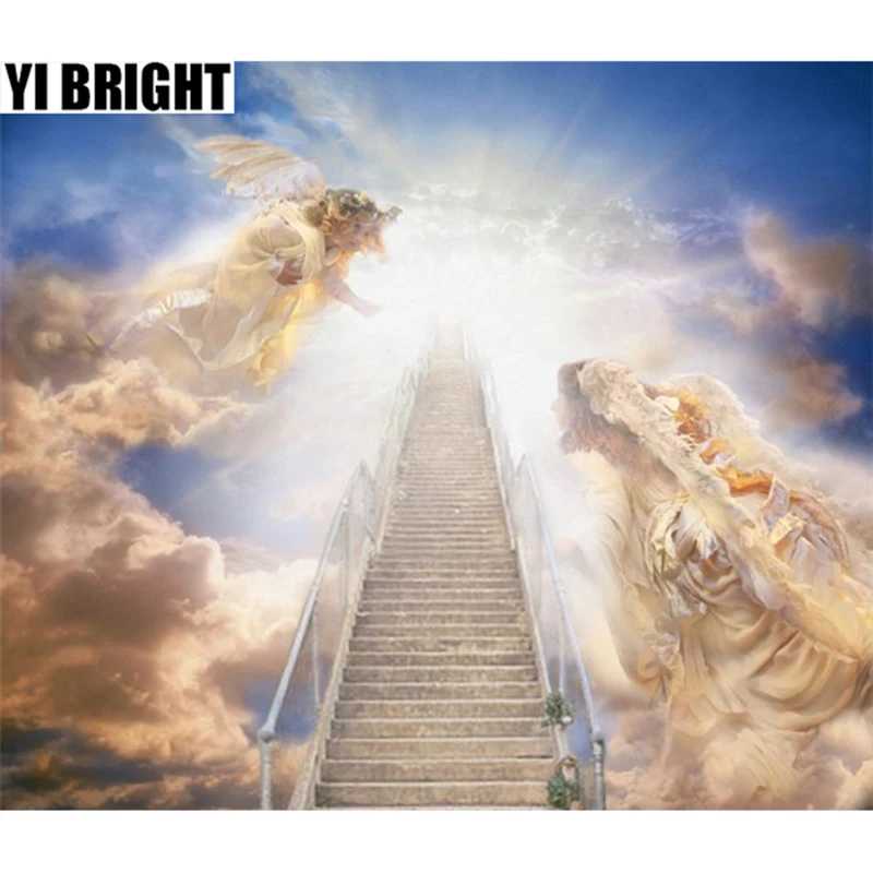 

Алмазная 3D вышивка YI BRIGHT DIY, картина «Небесные лестницы», полноразмерная и круглая картина из страз, домашний декор, GT