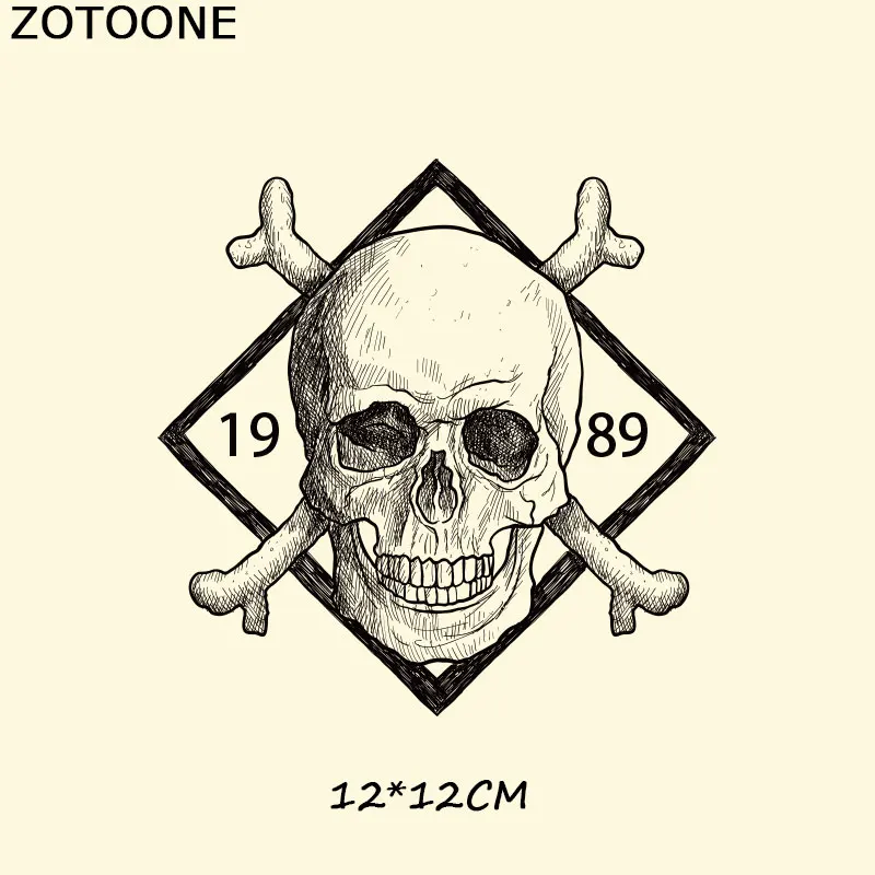 ZOTOONE Череп пистолет панк патчи железа на теплопередачи патчи для детской одежды DIY полосы аппликация на футболку пользовательские наклейки E