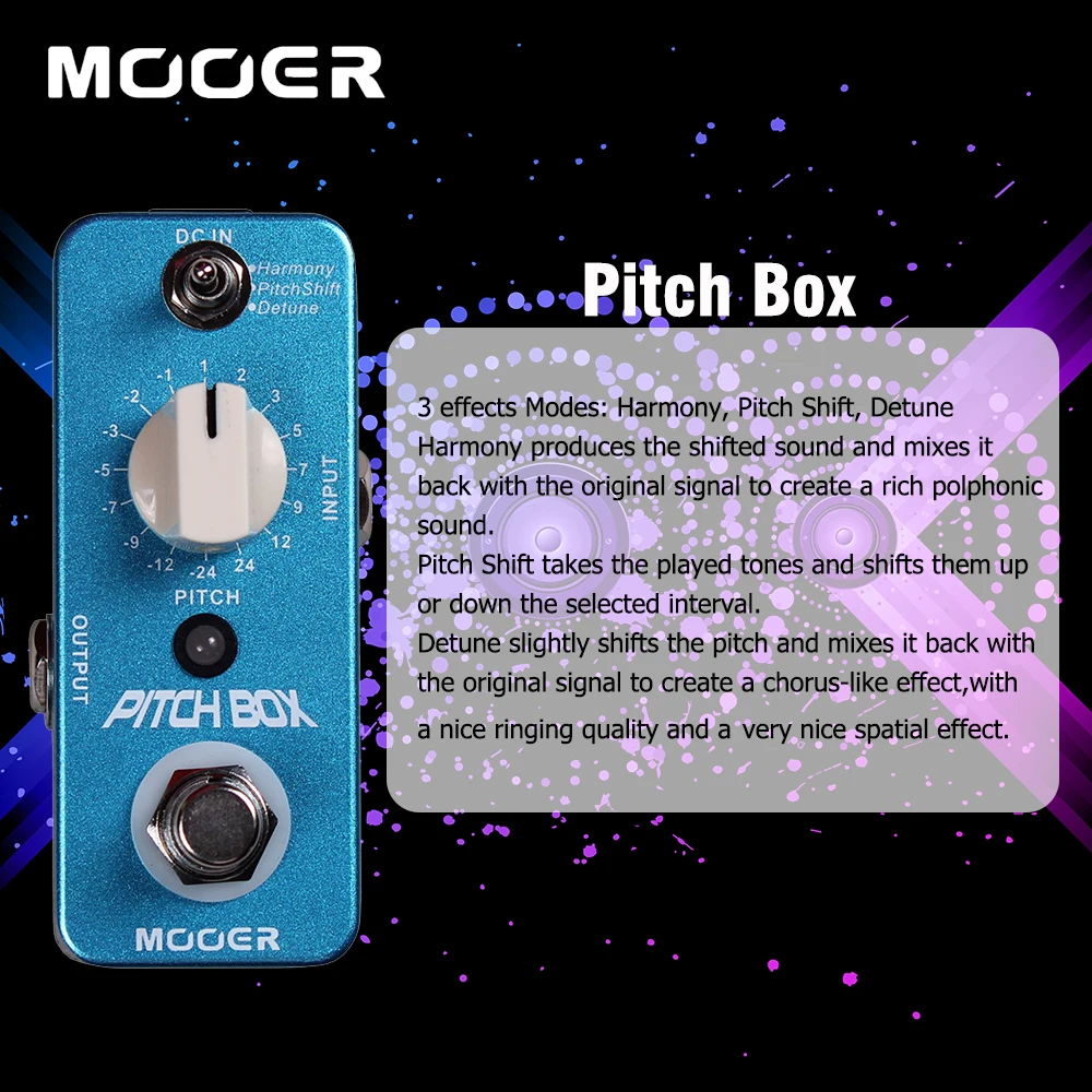 Mooer полный металлический корпус шаг Box Цифровой фазы педаль эффектов 3 Режимы