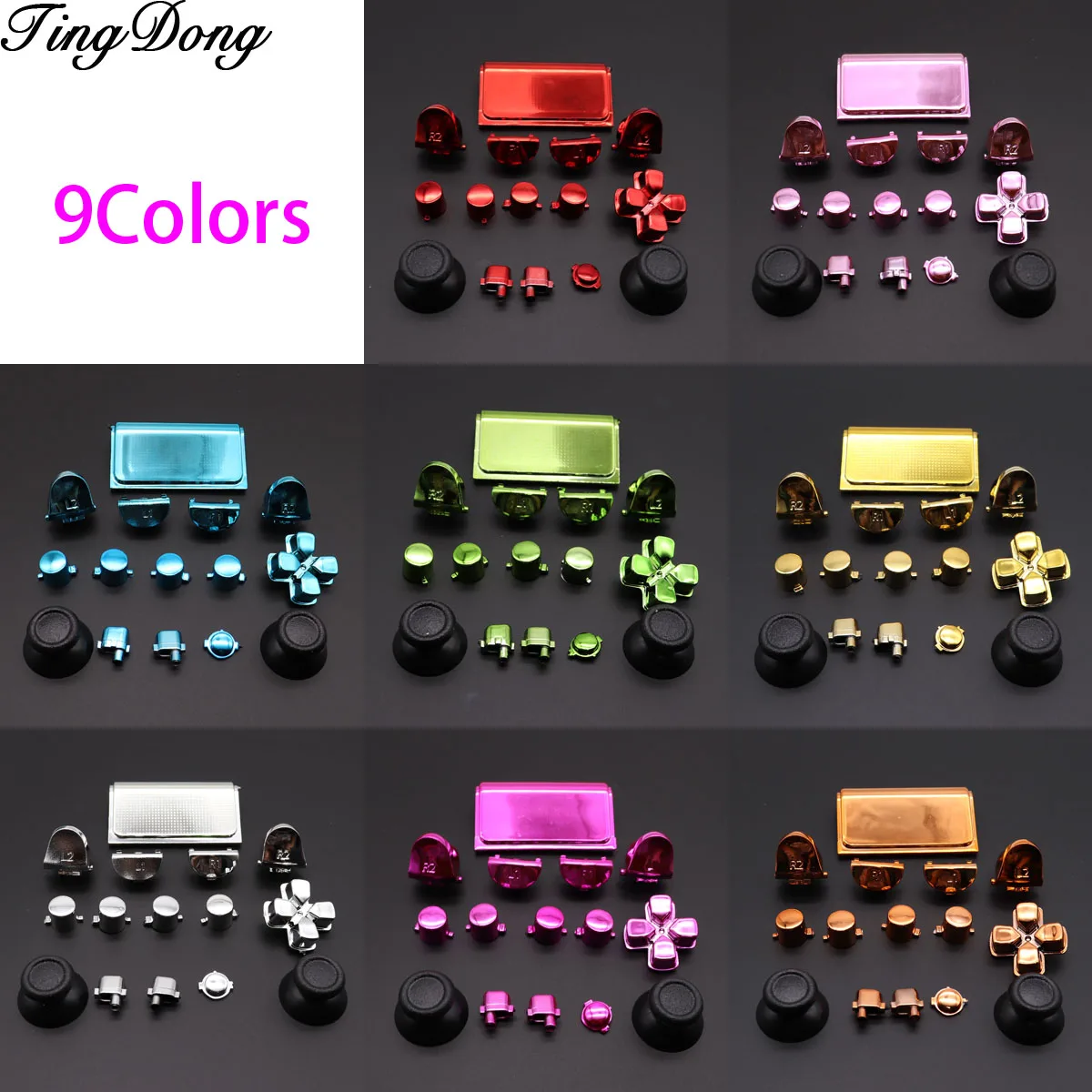 Хромированные Твердые ABXY L2 R2 пусковые кнопки аналоговые стики Стик для большого