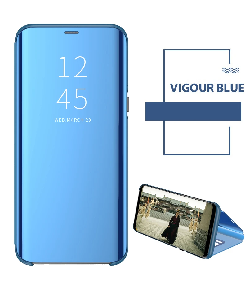 Зеркальный флип-чехол для телефона Samsung Galaxy S10 Plus Lite чехол просмотра A6 A8 A7 A9 2018 J2 J4