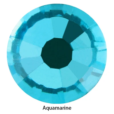 Aquamarine Аквамарин swa Элементы Блестящие Кристаллы SS20 ss34 стекло не горячей фиксации Стразы плоские с оборота элементы дизайн diy Одежда - Цвет: Aquamarine