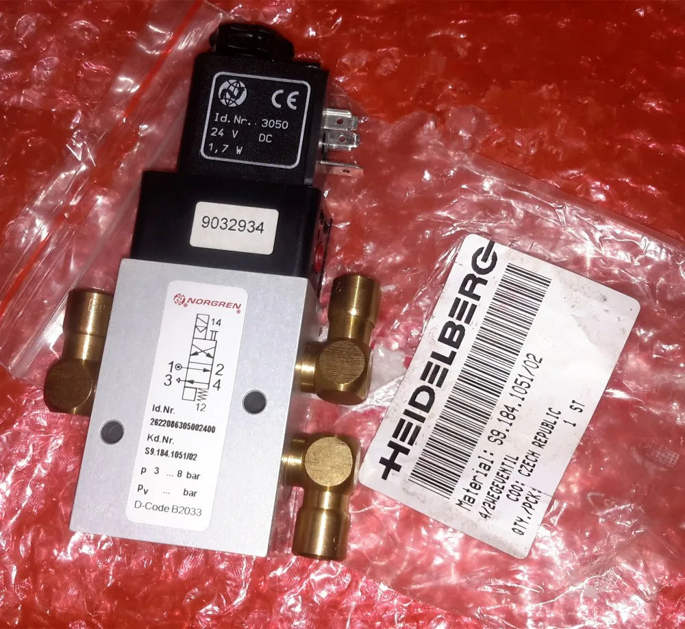 Электромагнитный клапан S9.184.1051/02 для офсетного печатного пресса Heidelberg SM/CD 102|1/2 valve