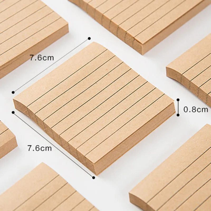 DELVTCH Kraft paper Self Adhesive Memo Pad Sticky Notes DIY Sticker Paper Marker Planners Convenient paste Notepad Office school |