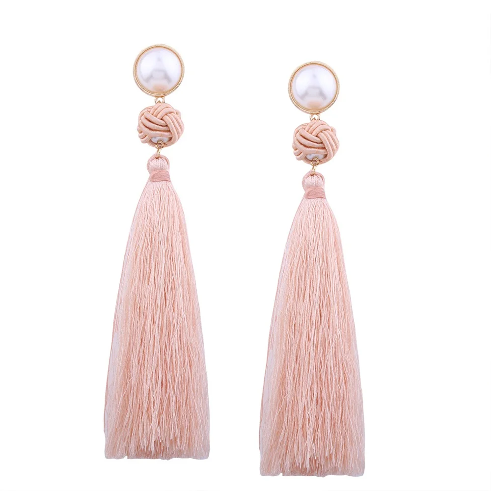 Sunarry 2018 New Chinese Style Tassel Earrings Multicolor Silk Fabric Long Drop Dangle For Women Jewelry | Украшения и аксессуары
