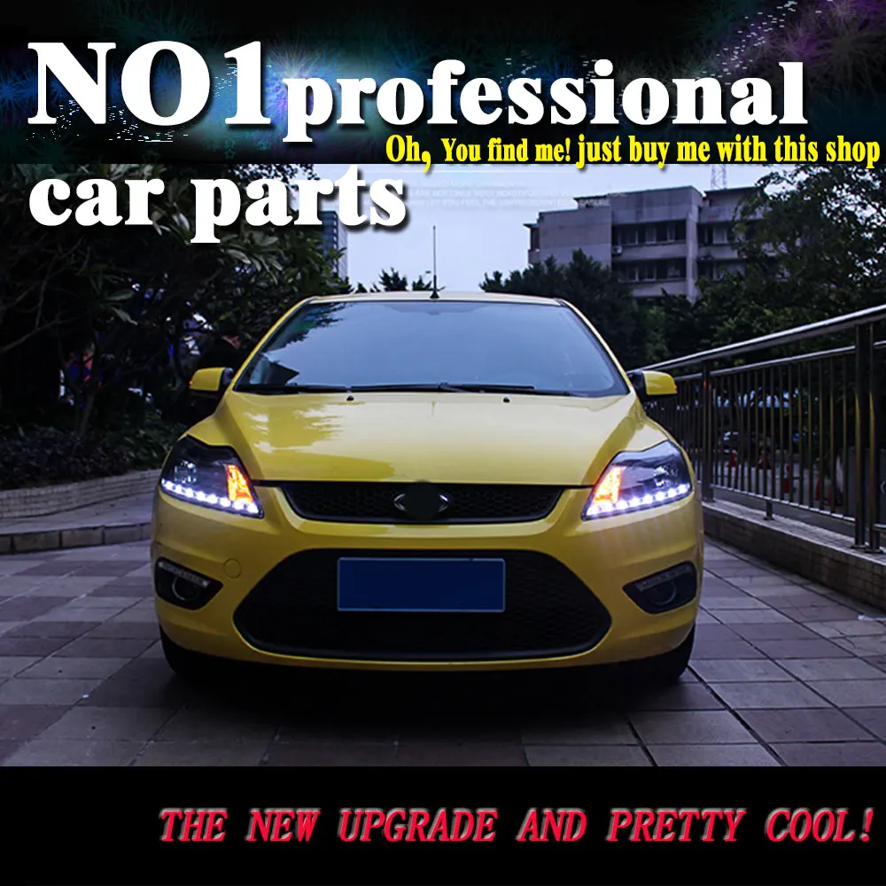 OUMIAO 1 комплект Автомобильная фара для Ford Focus 2 Фары MK2 год 2009-2013 светодиодные фары DRL двойной луч объектив HID ксенон передний lig