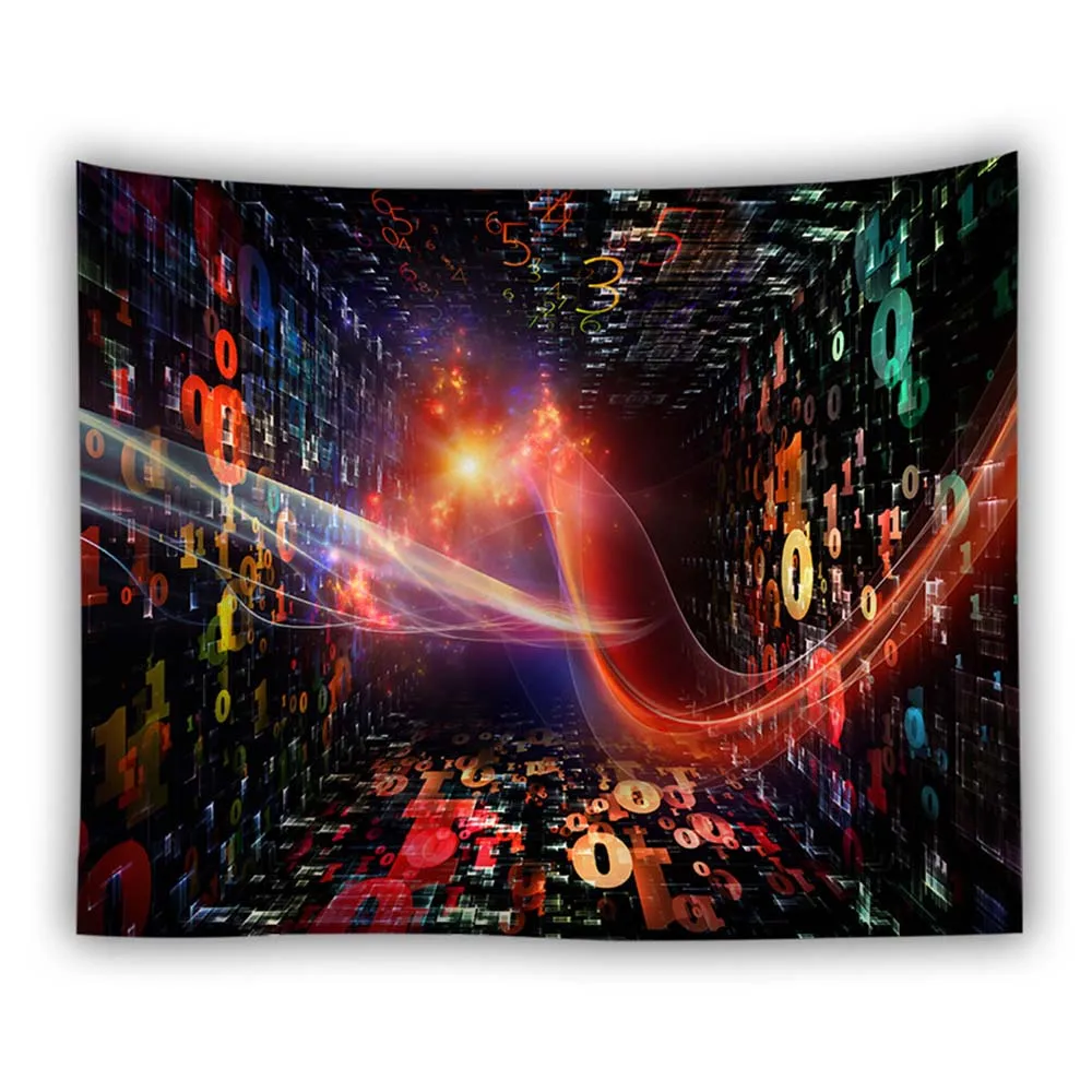 d bohemian wall tapestry hanging huge mushroom house fairyland psychedelic tapestriws home decor - Color: d