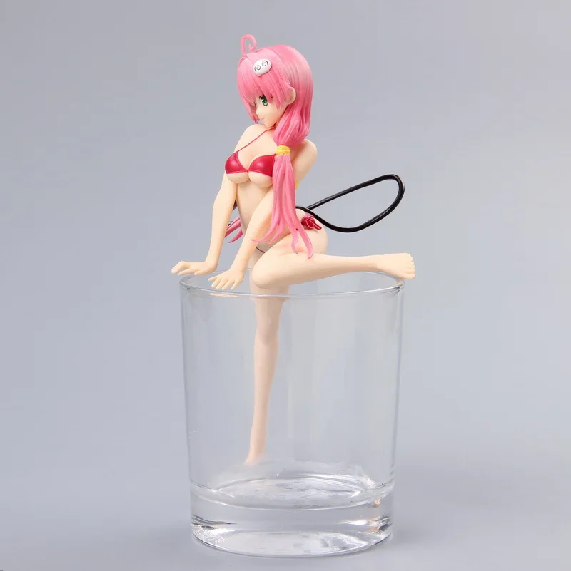 2 цвета Аниме Фигурка Tolove Lala Сексуальная Momo Belia Deviluke купальник 16 см ПВХ лежать на чашке лапша Модель Коллекция кукла