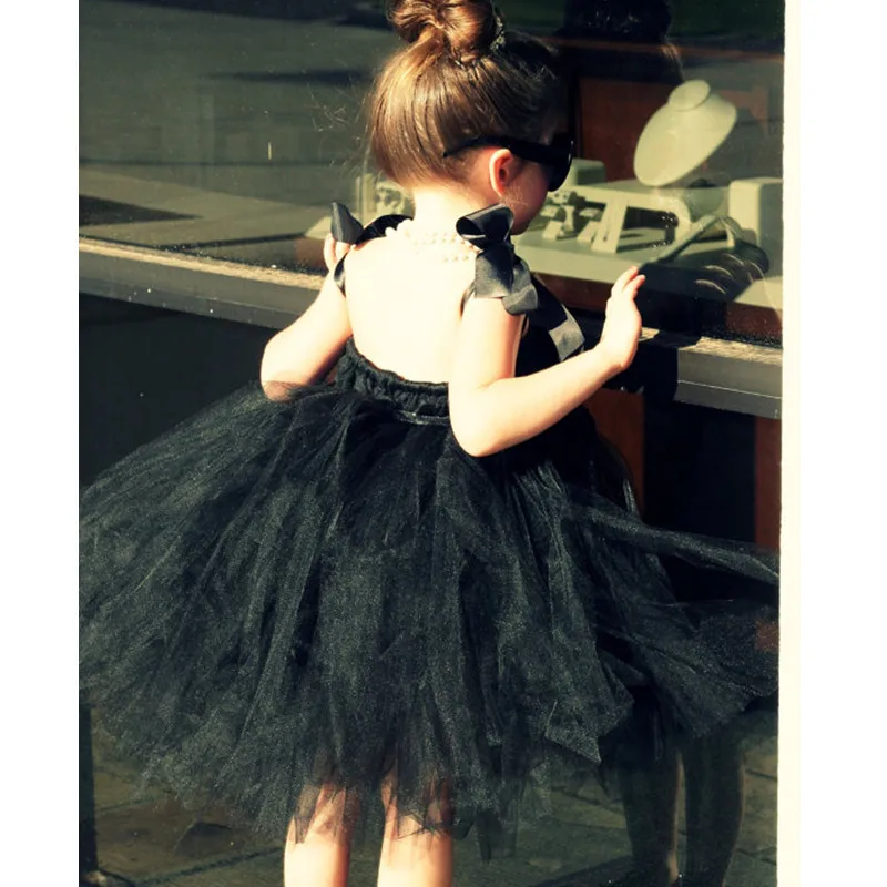 Fashion Trendy Girls Princess Tutu Dress Tulle Blue Black Girl Ball Gown Sleeveless Kids Evening Birthday Party Dresses | Детская одежда