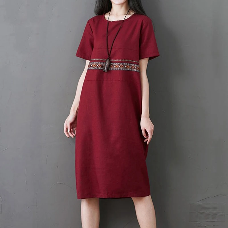 2018 женское летнее платье-футболка с круглым вырезом и коротким рукавом в стиле