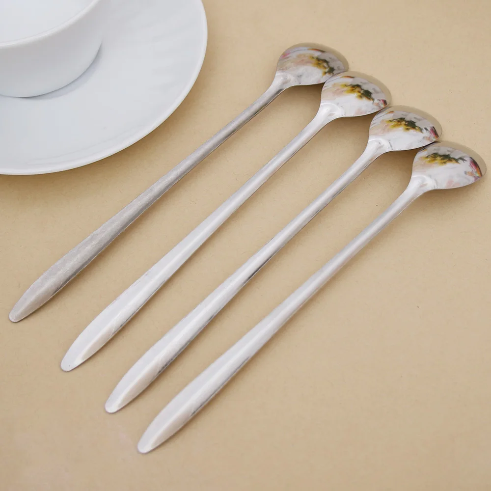 1 шт. кофейная ложка из нержавеющей стали с длинной ручкой десертная чайная для