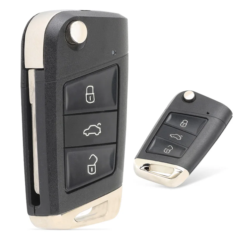 Сменный складной чехол-книжка KEYECU для Volkswagen Golf 7 MK7 GTI Skoda Octavia с 3 кнопками |