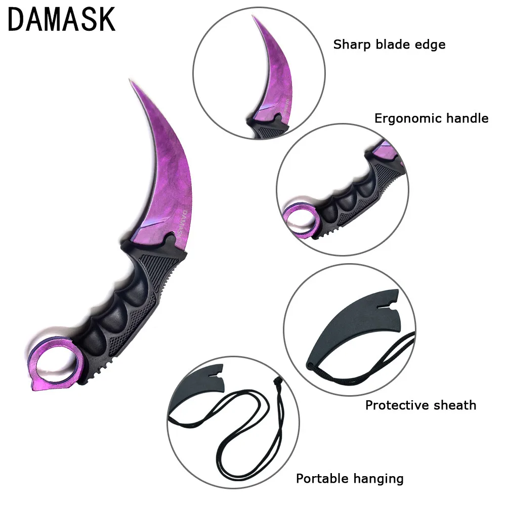 Дамаск бренд csgo Counter Strike Karambit ножи Professional Тактический Кемпинг борьба для поездки