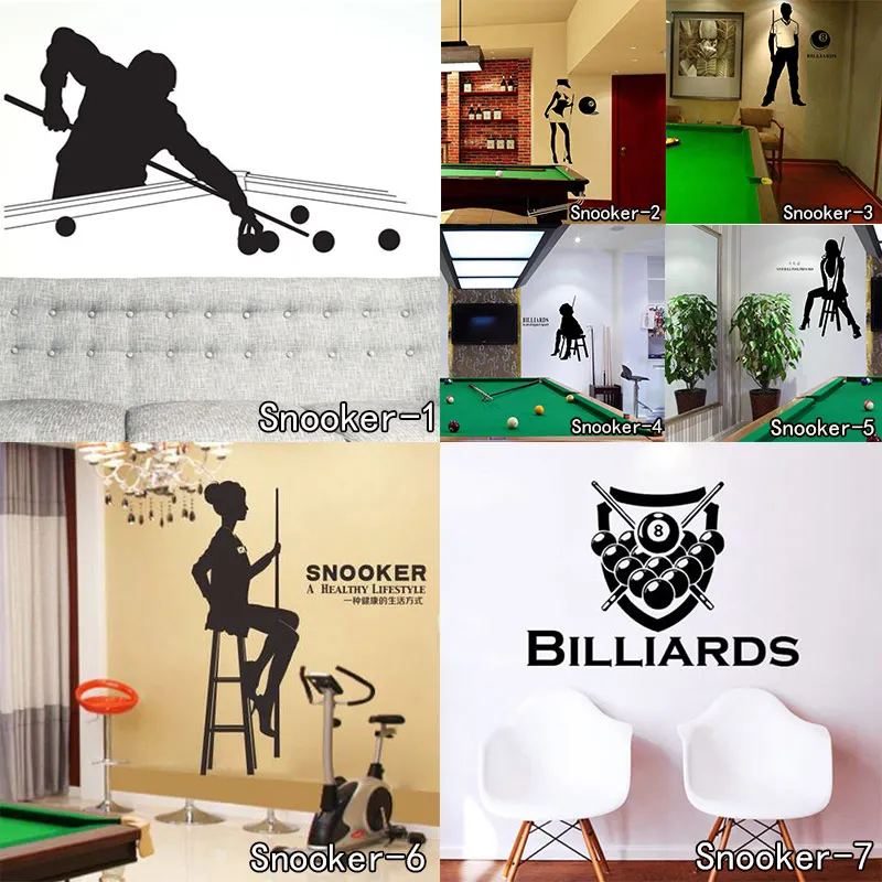 Мультяшный дизайн игровой бассейн снукер наклейки на стену виниловые съемные