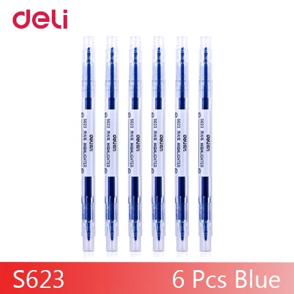6 pcs pink marker Deli,, 6 шт., двойная головка, 6 цветов, маркер с невидимыми чернилами для школы, офиса, рисования, знак, кисть, маркер - Цвет: 6 pcs pink marker