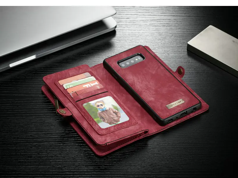 CaseMe кошелек на молнии для телефона samsung Galaxy Note 10 многофункциональные съемные чехлы для карт Galaxy S8 S9+ Note 8 9 S10 e