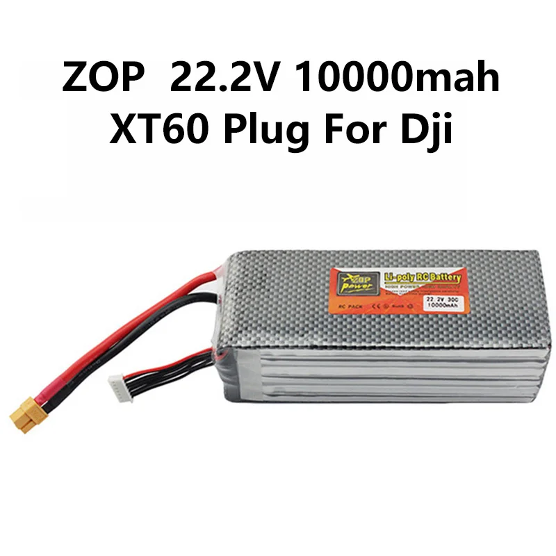22.2 В 10000 мАч 1 шт. ZOP Батарея lipo 6 S 30C XT60 T EC5 XT90 для DJI Phantom s900 S1000 Радиоуправляемый