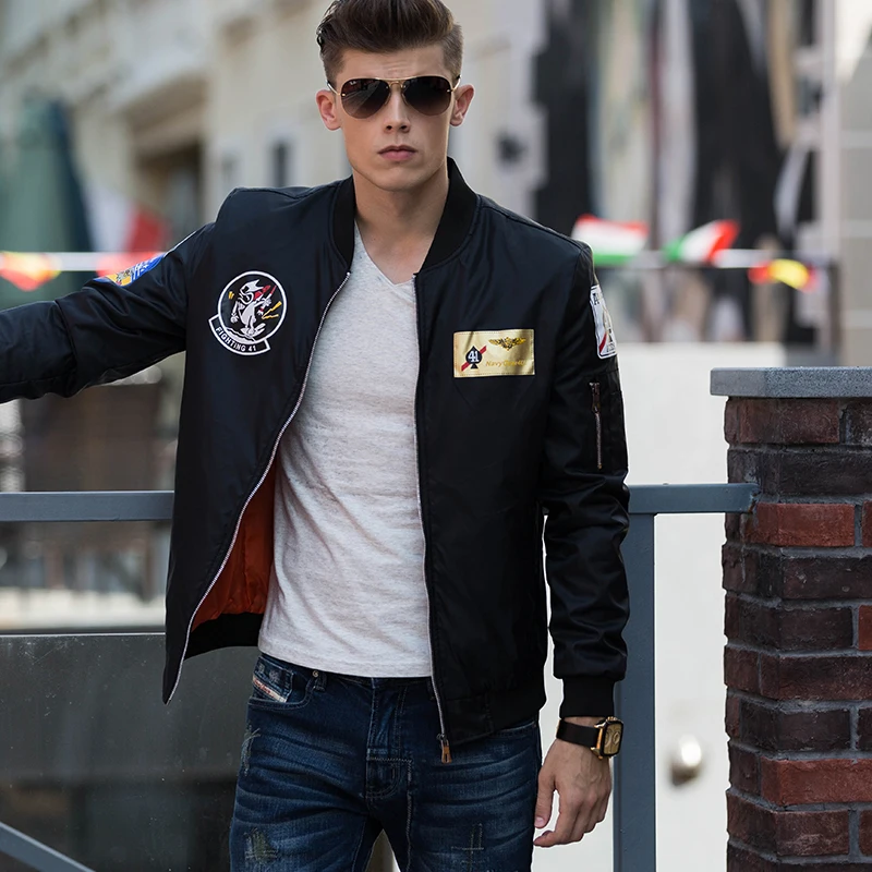 Kenntrice 2018 Light Hip Hop LOGO Printing Bomber Jackets Mens Casual Slim Fit Pilot Jacket Streetwear | Мужская одежда