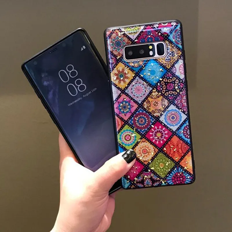 Богемный чехол для Samsung Note9 8 с мандалой и цветами телефона S10 S9 Plus защитный из