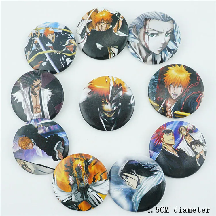 10 шт./компл. аниме отбеливатель Kurosaki Ichigo фигурки заколки броши значки нагрудное
