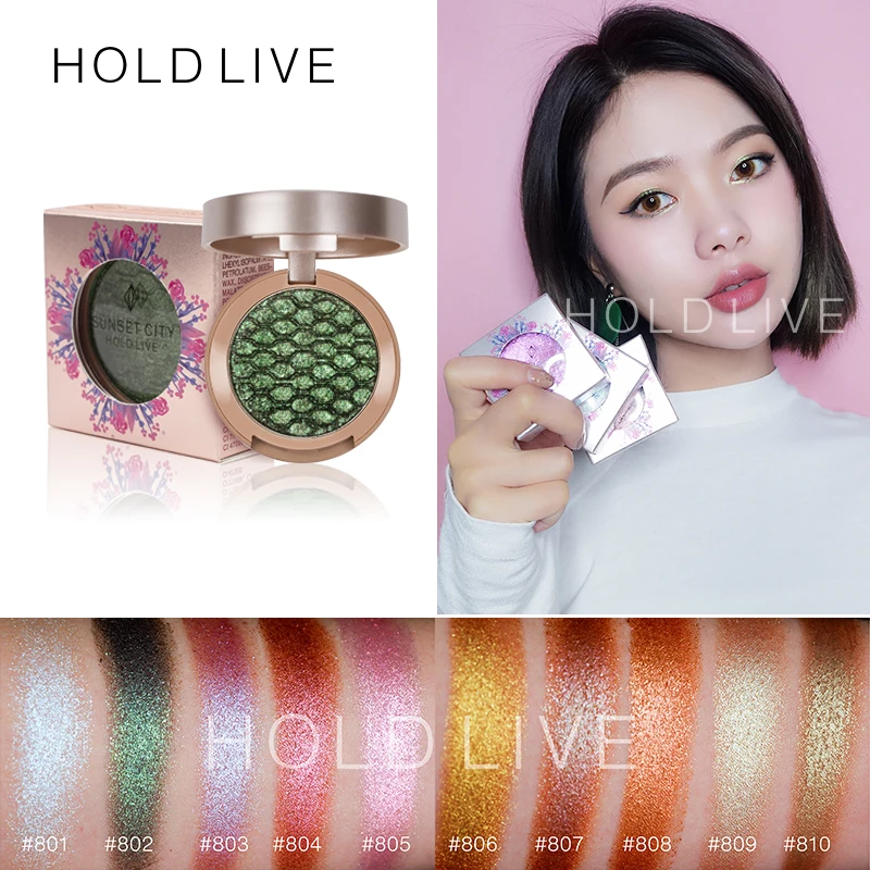 HOLD LIVE одиночные тени для век 10 цветов закат город пигмент блеск золотой зеленый 3D