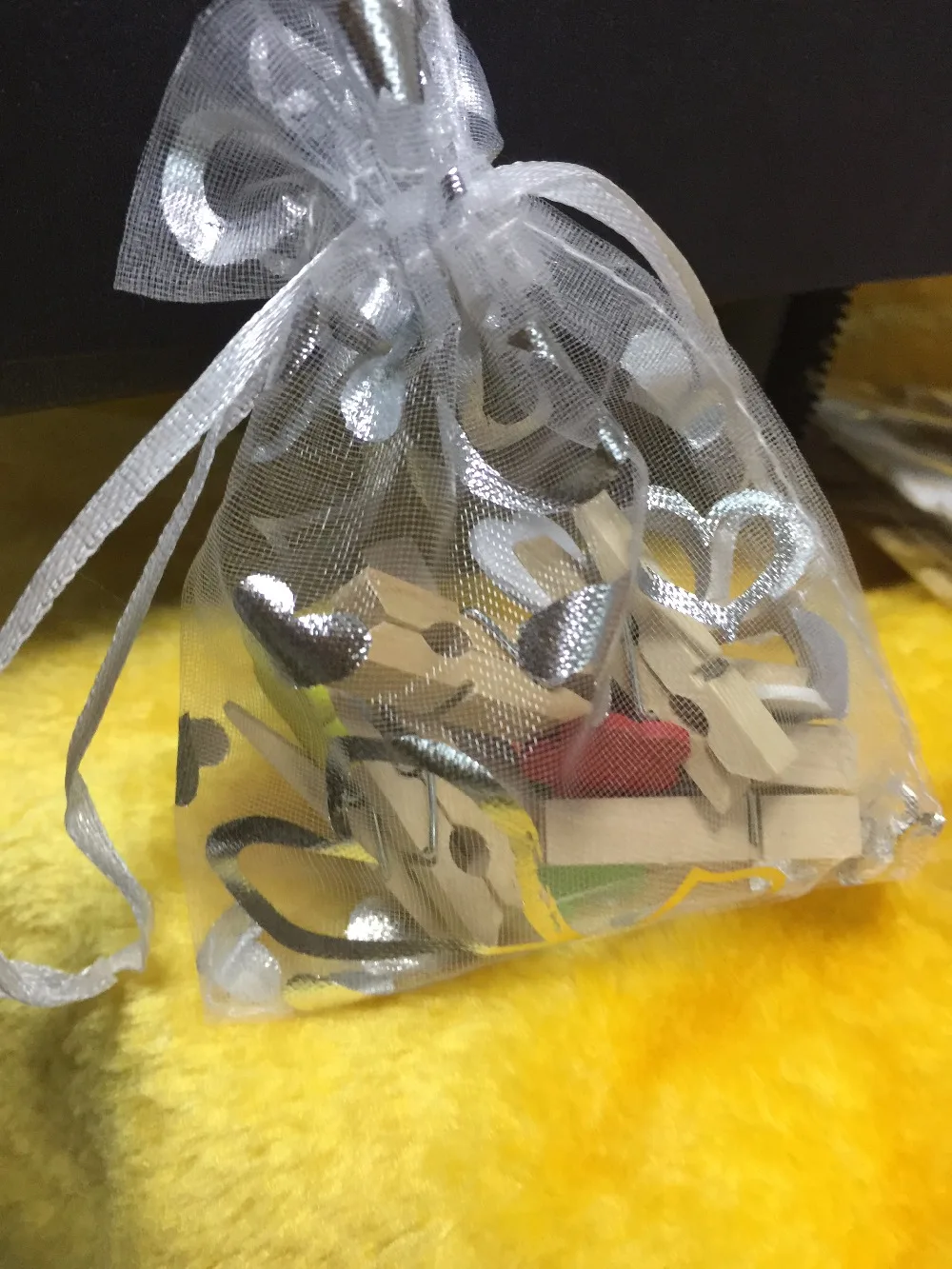 100 шт в форме сердца из белой органзы сумки свадебный подарочный пакет мешки