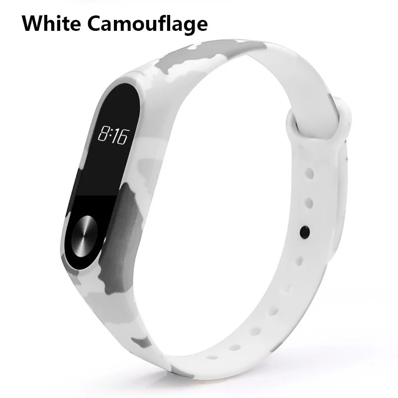 White Camouflage Браслет BOORUI mi Band 2, ремешок mi band 2, цветной сменный силиконовый ремешок для xiaomi mi banda 2 smartband - Цвет: White Camouflage