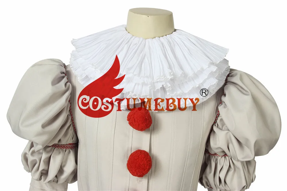 CostumeBuy Стивен Кинг это 2 Косплей Белый галстук это Pennywise танцы клоунский галстук жабо средневековый жабо реквизит L920