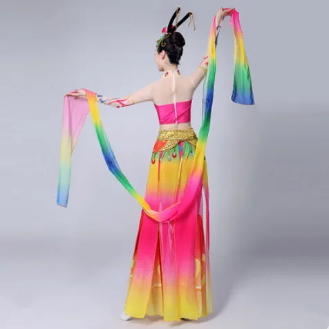 Китайские классические танцевальные костюмы для женщин винтажные сказочные