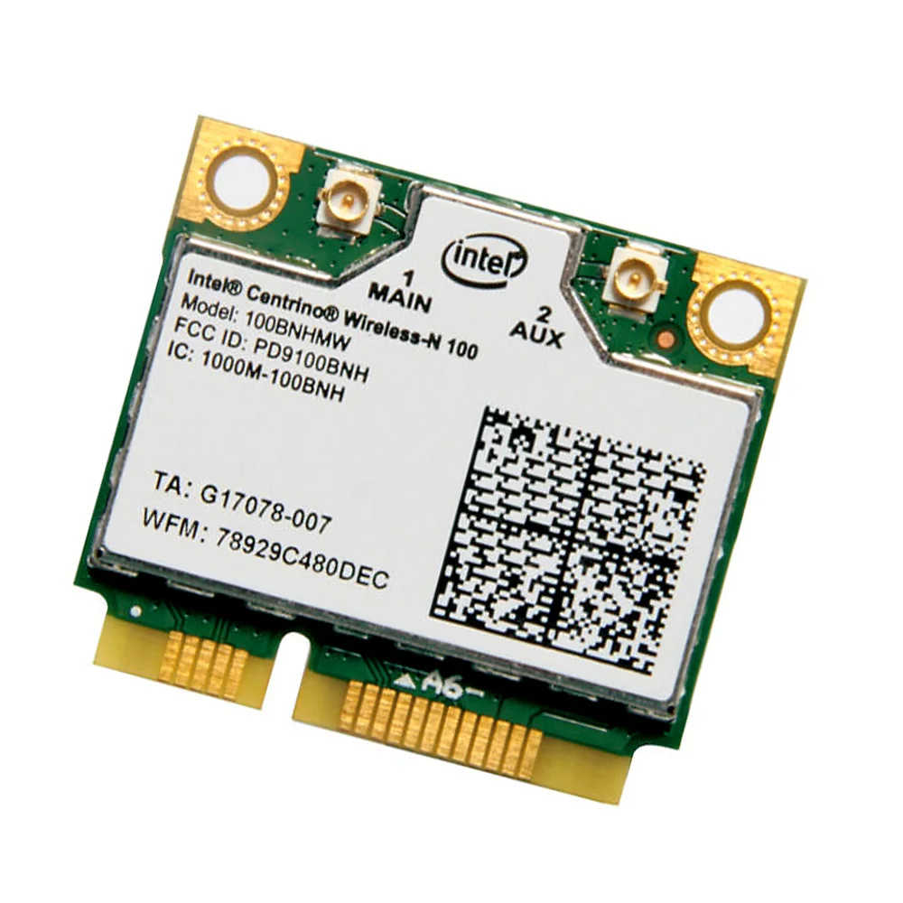 Оригинальная сетевая карта intel 100bnhmw Intel Centrino Wireless-N 100BNHMW 150M Wifi Половина Mini PCI E WLAN |