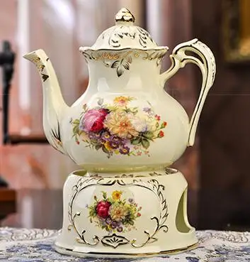 sea flower Китайский чайник, тепловая основа, обычная свеча, чайный набор, модный чайник, термостат, керамический, теплый, 900 мл, чайник - Цвет: sea flower
