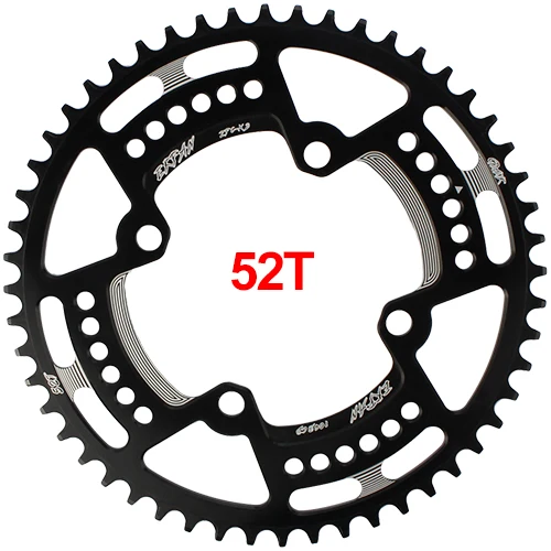 52T Round Black EKFan 104BCD цепь 38 T/40 T/42 T/44 T/46 T/48 T/50 T/52 T круглая ведущая звездочка велосипеда 7075-T6 MTB велосипед круг шатунная пластина - Цвет: 52T Round Black