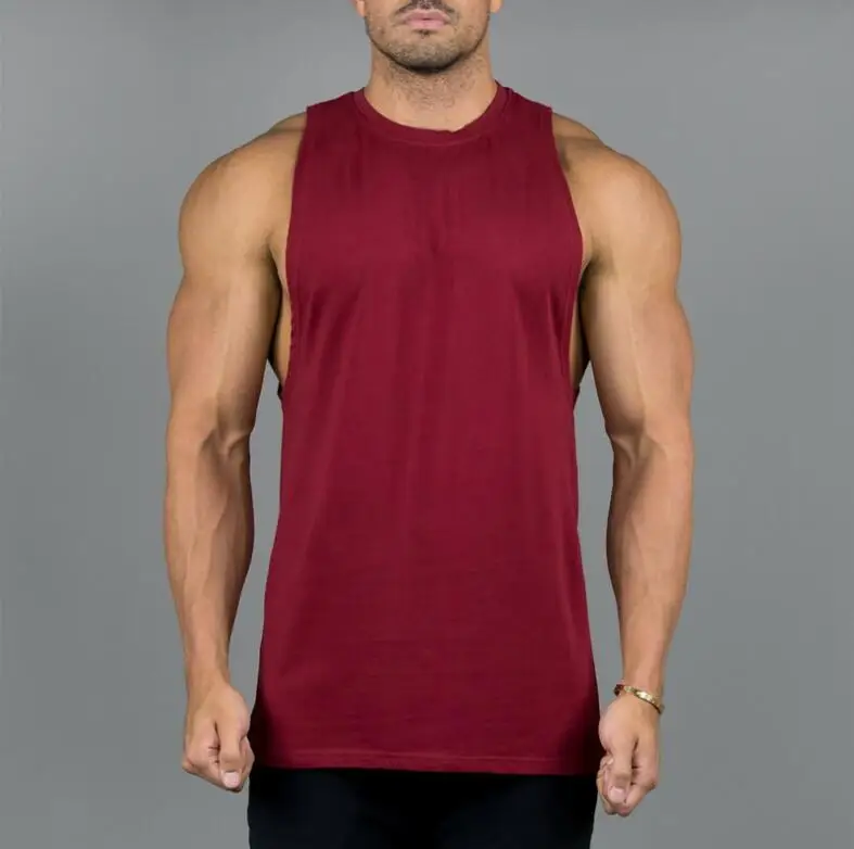 ALPHALETE, мужские майки для бодибилдинга, для тренажерного зала, для фитнеса, тренировки, хлопковый жилет без рукавов, мужские повседневные Модные майки - Цвет: Красный
