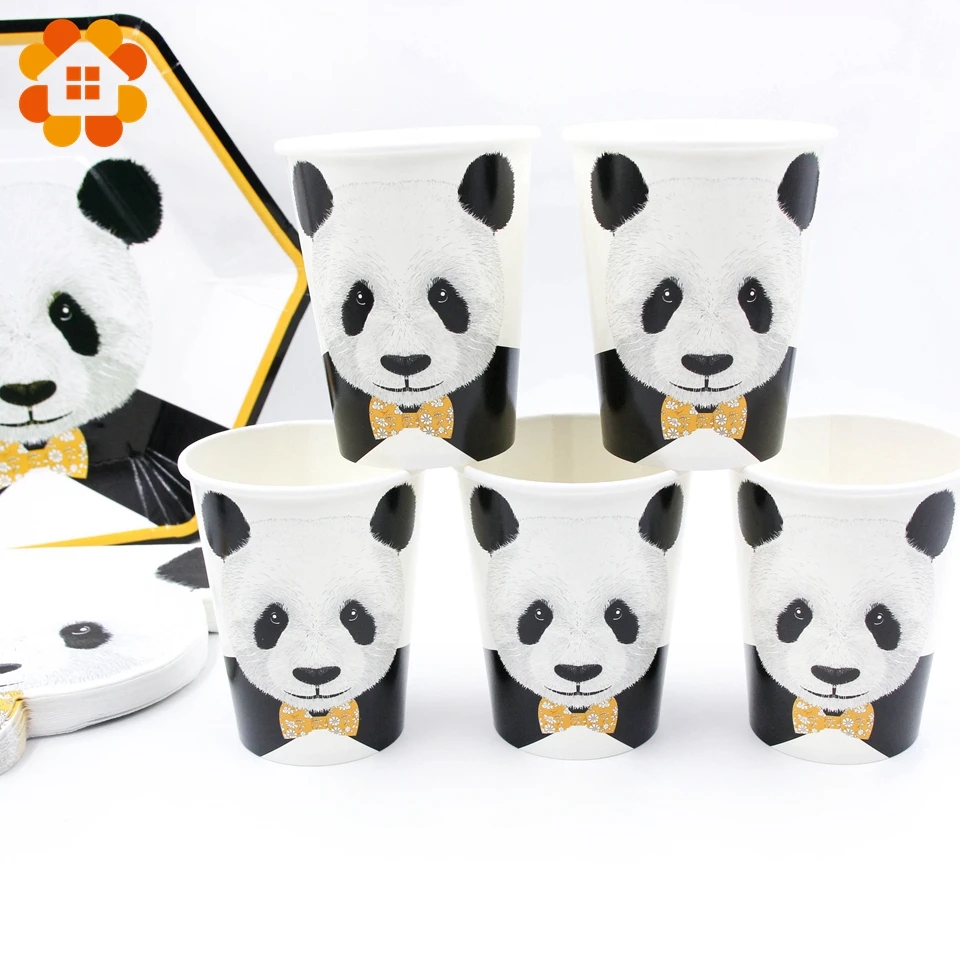 Милые одноразовые бумажные салфетки серии Panda вечерние для свадеб дней рождения