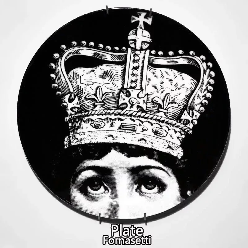 14 6/7/8/10 дюймов Милан Fornasetti тарелки декоративные настенные блюда Lina лицо арт Керамика пластина дома, отеля, студия Декорация - Цвет: 14
