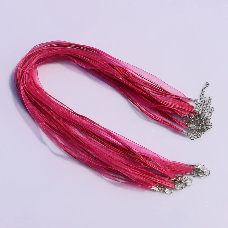 Оптовая продажа 100 шт./лот 18 дюймов регулируемая цепочка из органзы шнур 4 мм