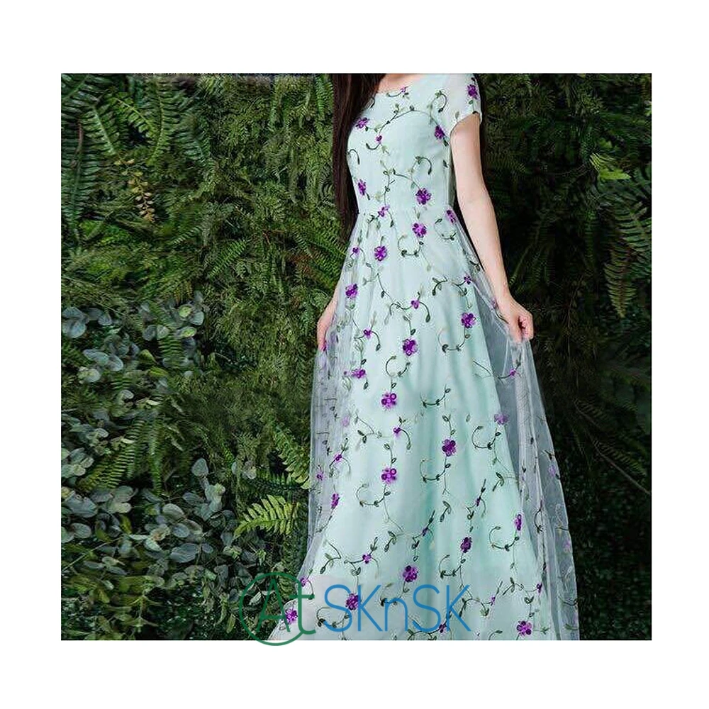 

2 yards/lot embroidered lace wedding dress fabric material diy handmade cloth curtain decorative fabrics clothing accessories