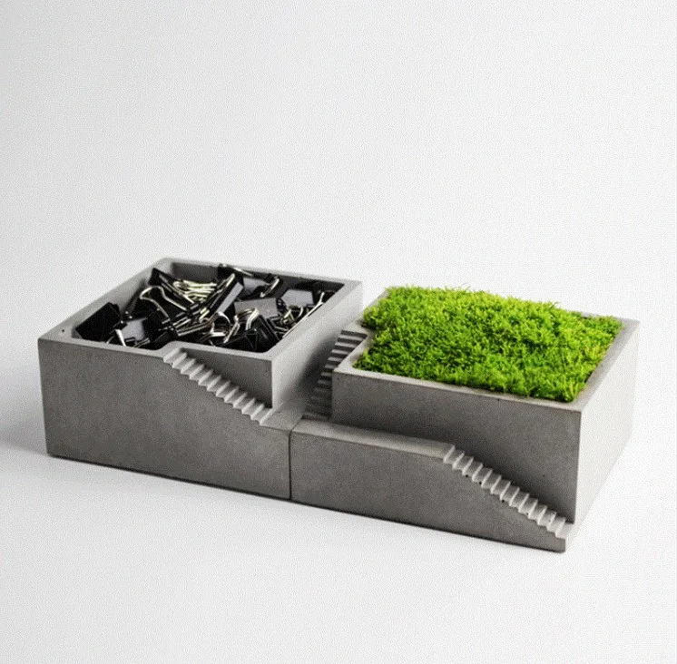 Силиконовая форма бетон квадрат с лестницами цветок настольные горшки мох