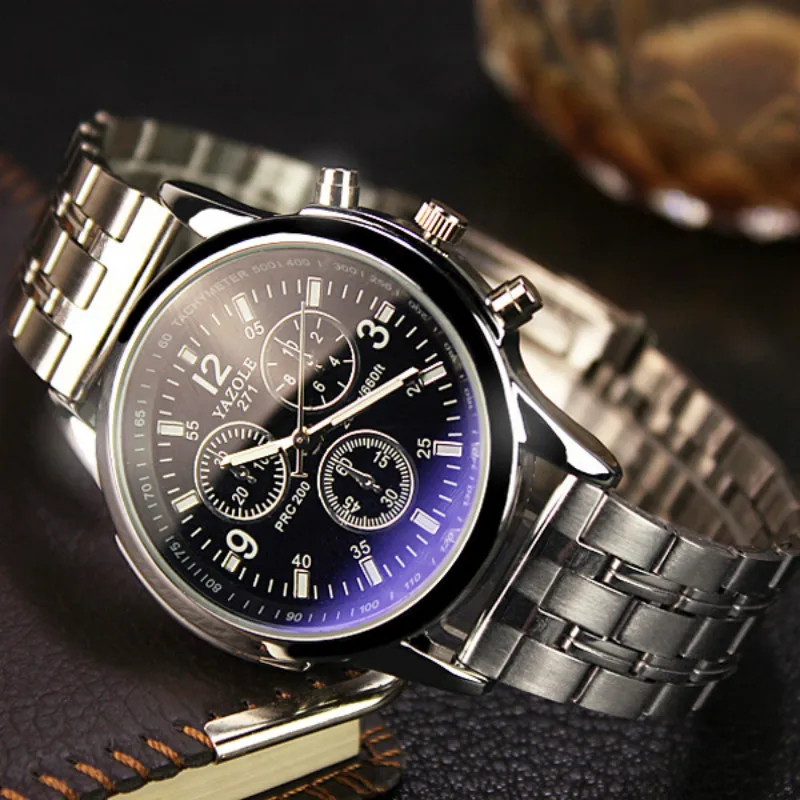

Relojes Hombre 2018 YAZOLE Mens Watches Luxury Brand Stainless Steel Blue-ray Glass Luminous Business Quartz Wristwatches Man