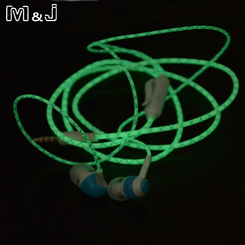 Наушники вкладыши светодиодные светящиеся в темноте с микрофоном|earphone keychain|earphone
