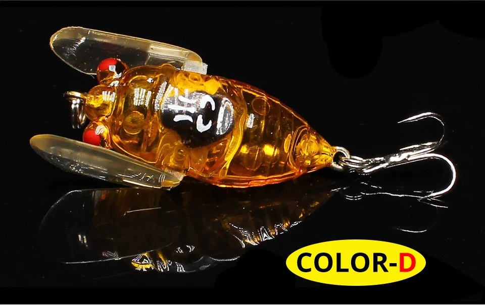 Yuewins Cicada приманка для ловли нахлыстом воблеры 5 см 6,1 г насекомое наживка Тройной крюк кренкбейт пластик Pesca artificiais приманки бас QA172