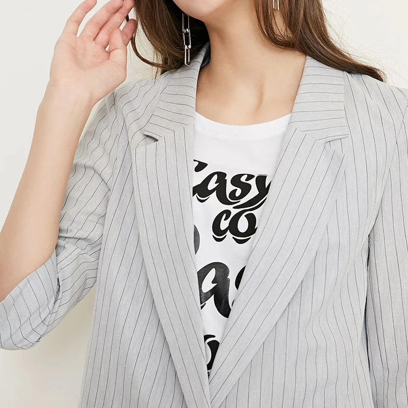 Vero Moda женский полосатый лацкан 3/4 рукава длинный пиджак блейзер | 318308516