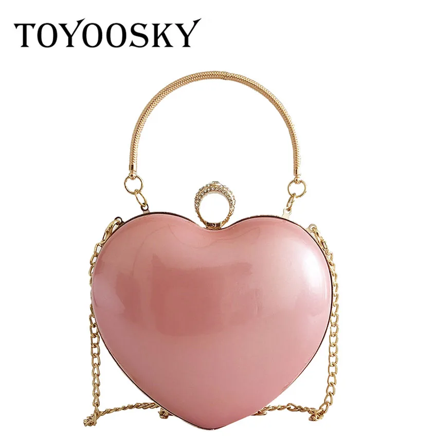 TOYOOSKY модная женская сумка-мессенджер в форме сердца элегантные сумки на плечо с цепочкой из бриллиантов дамская сумочка для свадебной вечеринки и банкета