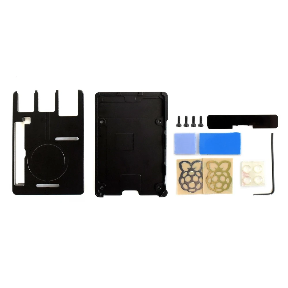 Waveshare Raspberry Pi чехол Тип K Черный алюминиевый сплав с ЧПУ|Демонстрационные стенды| |