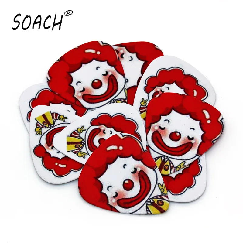 

SOACH 50PCS 1.0mm high quality guitar picks two side pick Clown picks earrings DIY Mix picks guitar Accessories