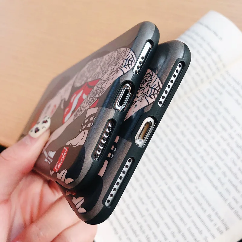 Spoof Princess Snow White Tattoo IphoneXS Max Phone Case for Apple 8plus Girl All-inclusive IMD Soft |