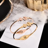 yun ruo fashion jewelry rose gold silver color luxury frosted fish bangle lover cuff 316l stainless steel woman not fade 2020