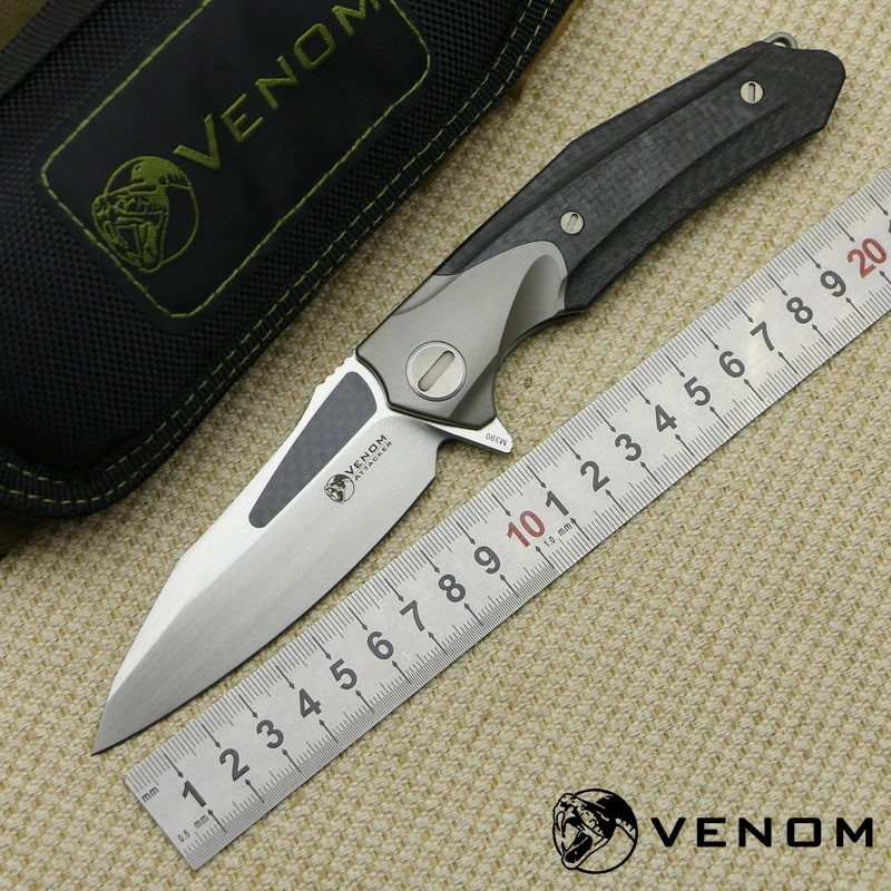 KEVIN JOHN VENOM атакующий складной шарикоподшипник Флиппер нож M390 титановое
