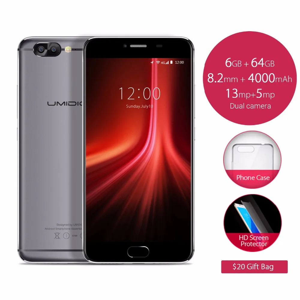 UMIDIGI Z1/Z1 Pro 6 ГБ Оперативная память 64 Встроенная Helio P20 MTK6757 2 3 ГГц Octa Core 5 дюймов FHD